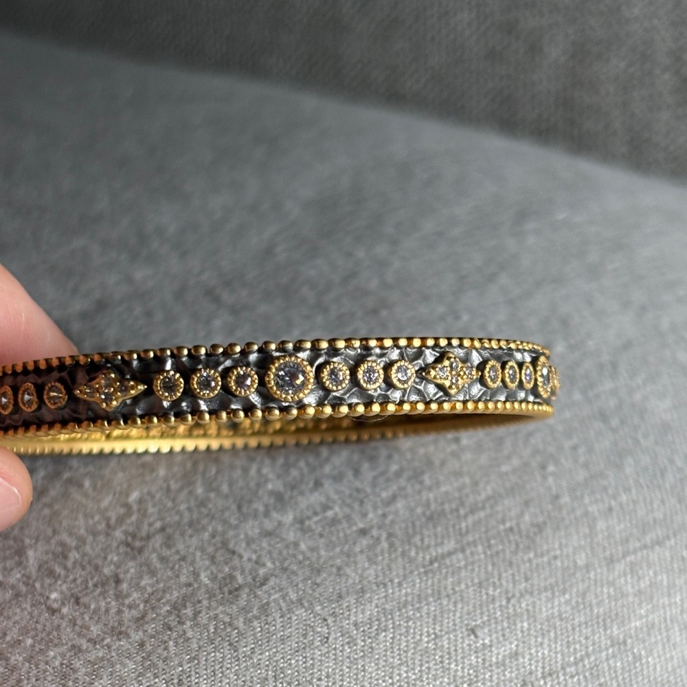 Gold and Black 925 Sterling Silver Freida Rothman Bangle Bracelet